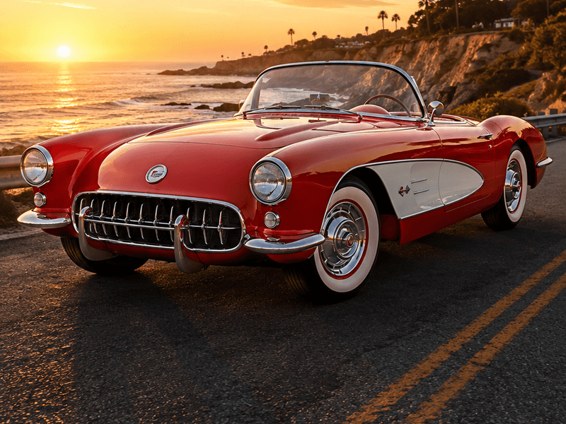 1957 Chevrolet Corvette - Coastal Sunset auto wallpaper