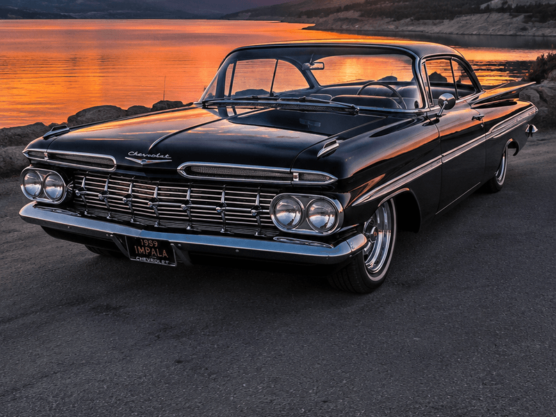 1959 Chevrolet Impala - Lakeside Sunset auto wallpaper