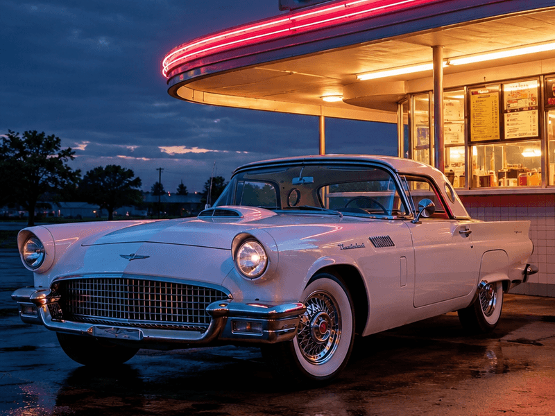 Ford Thunderbird - Drive-In Night auto wallpaper