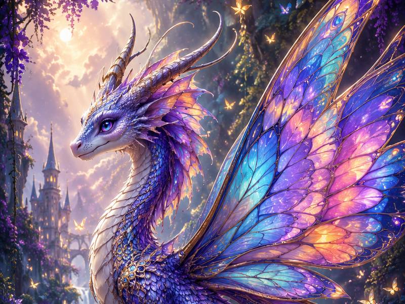 Crystal Wing Dragon Waterfall dragons wallpaper