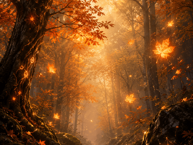 Enchanted Autumn Trail magik wallpaper