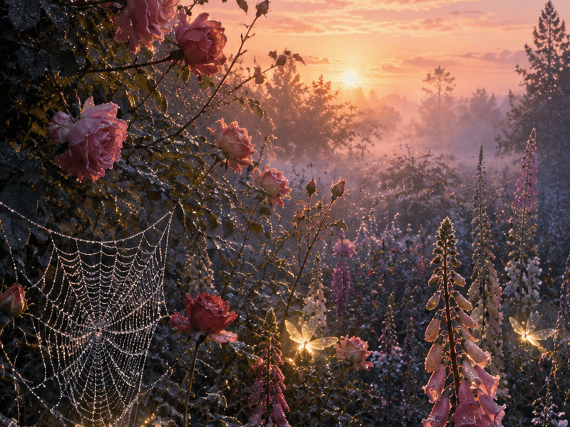 Enchanted Cobweb Garden magik wallpaper