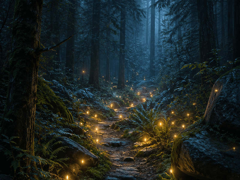 Firefly Forest Path magik wallpaper