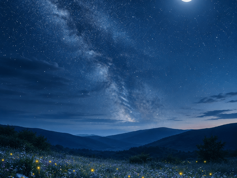 Moonlit Wildflower Meadow magik wallpaper