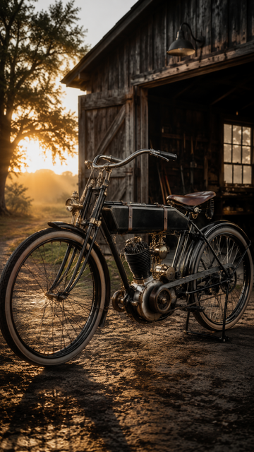 Early Motorcycle - Rustic Barn motorcycles wallpaper
