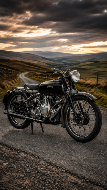 Vincent Black Shadow - Country Road motorcycles wallpaper