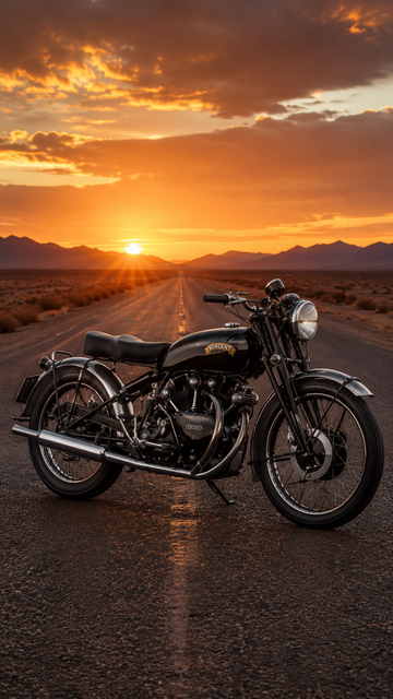 Vincent Black Shadow - Desert Sunset motorcycles wallpaper