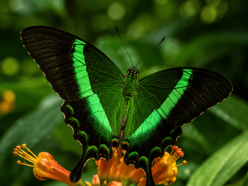 Green Swallowtail on Trumpet Vine pollinators wallpaper