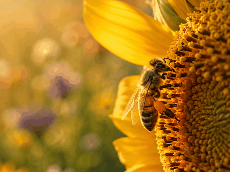Sunflower Bee pollinators wallpaper