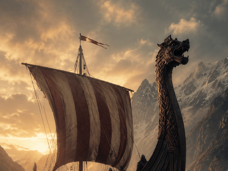 Viking Longship ships wallpaper